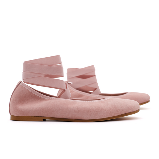 Bailarinas Niña Cintas Ante Rosa