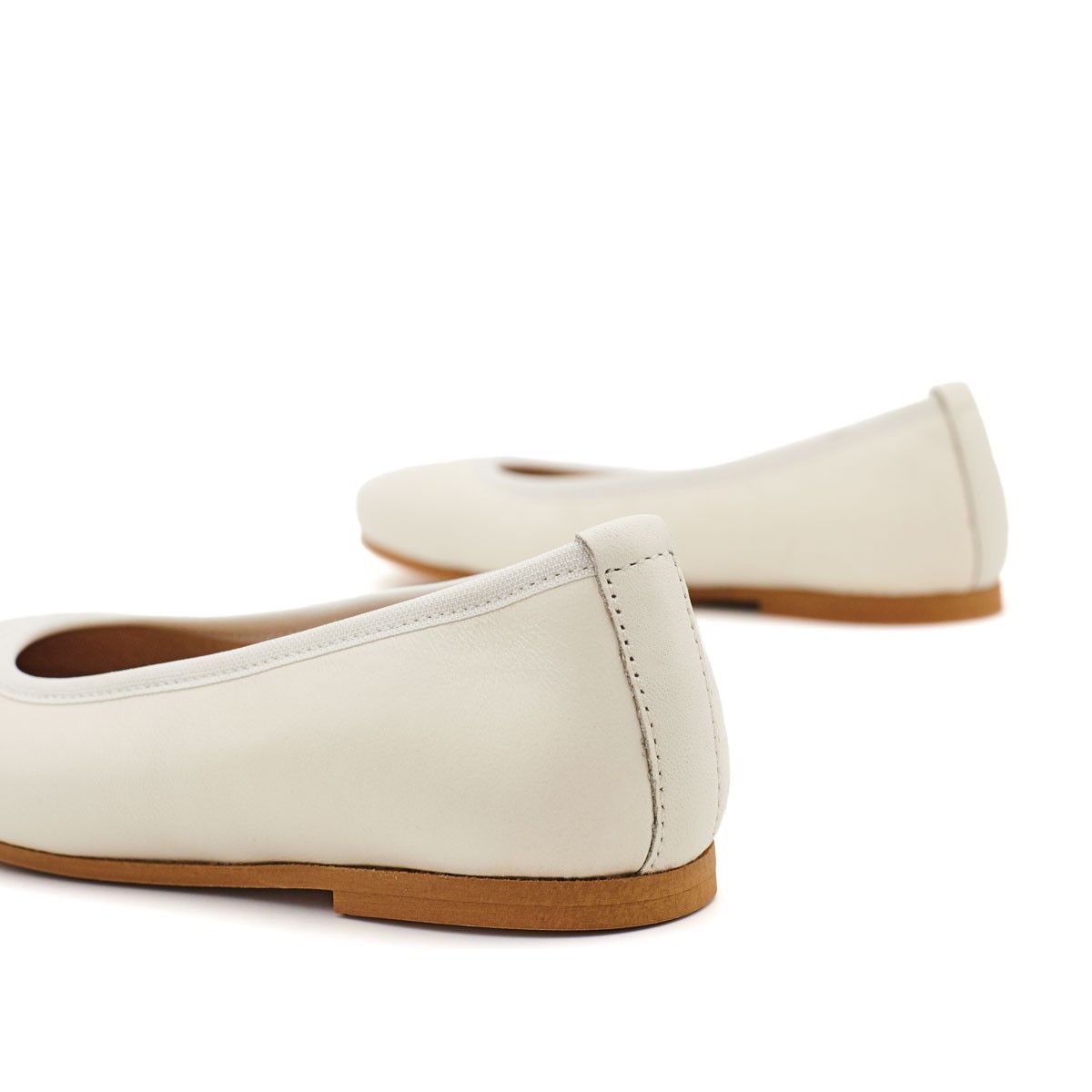 Bailarinas Niña Cintas Piel Beige