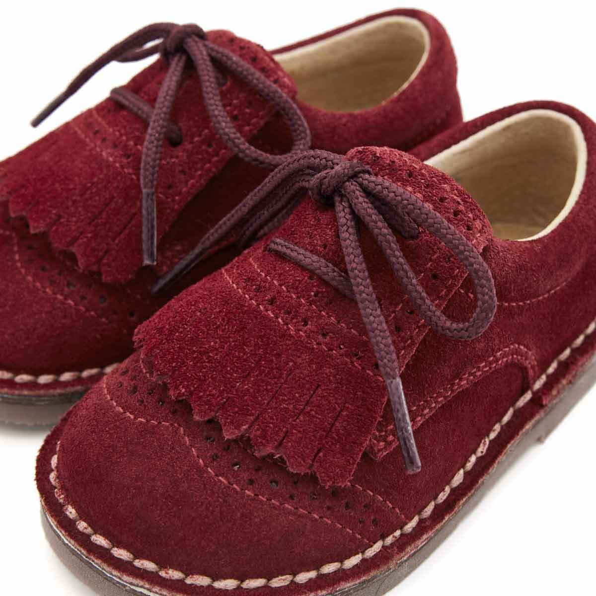 Blucher Bebé Serraje Flecos Burdeos