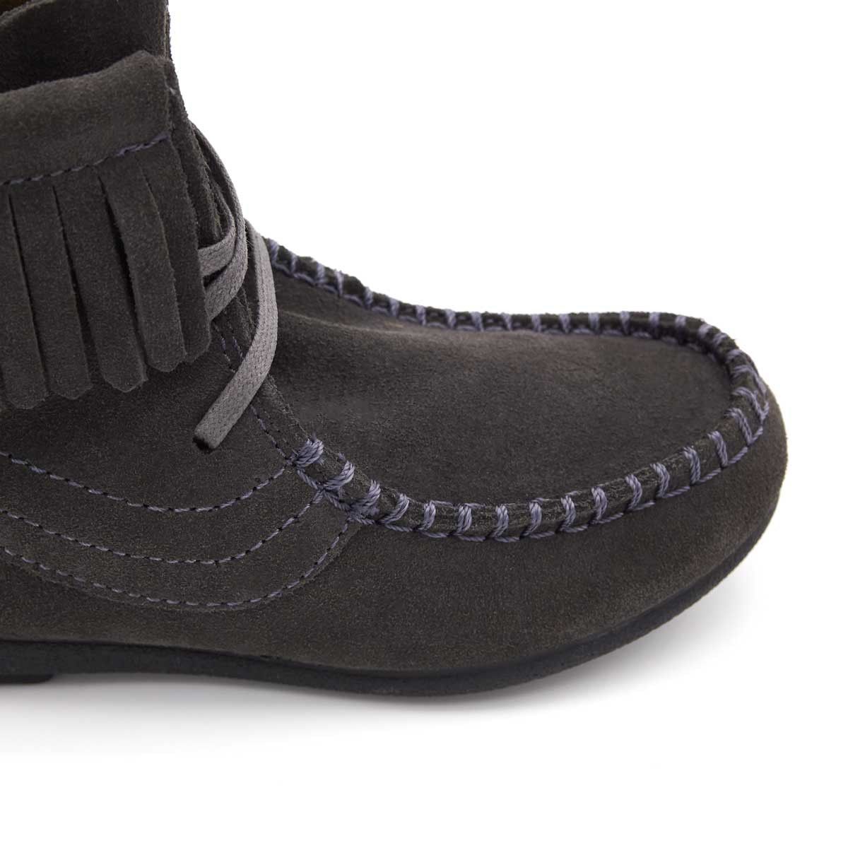 Botas Niña Flecos Serraje Gris