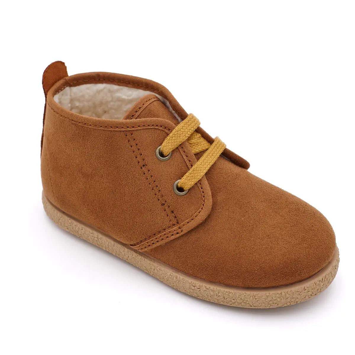 botas marrones con borreguito para niños