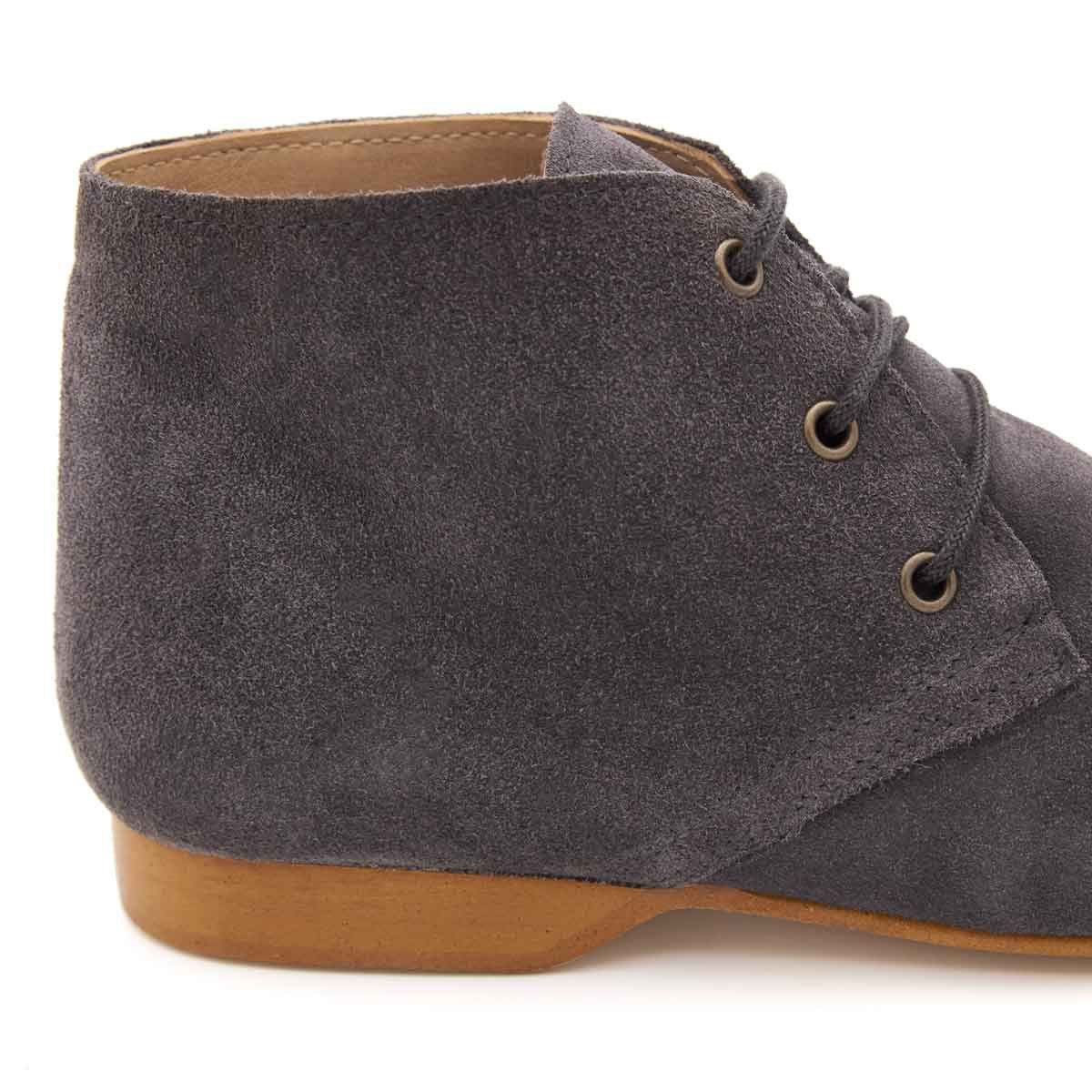 Botines Piel Serraje Gris