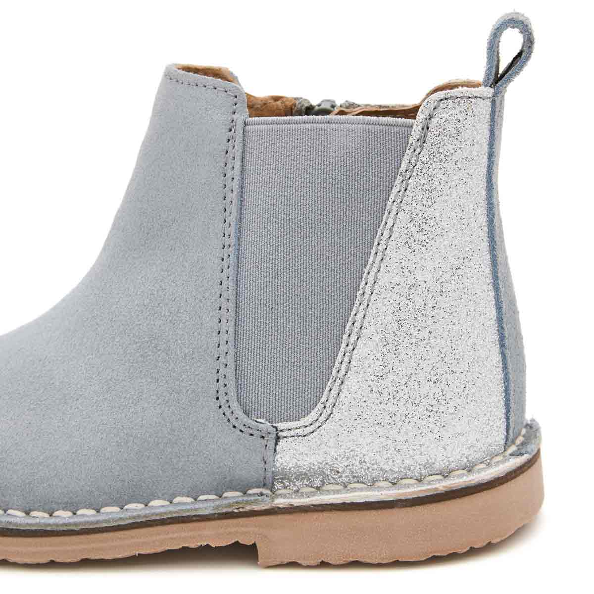 Botas Niña Serraje y Glitter Gris