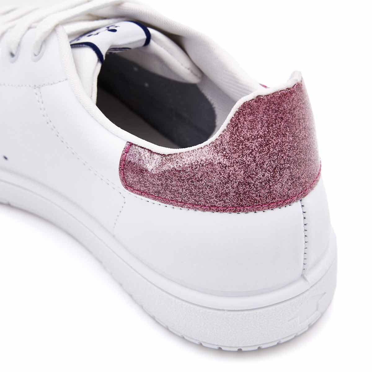 Zapatillas Blancas Rayas Oro Rosa Titanitos