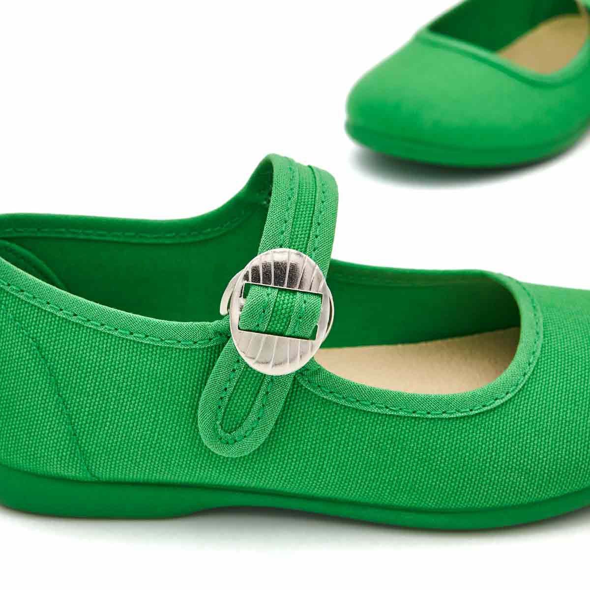 Merceditas Niña Hebilla Lona Verde