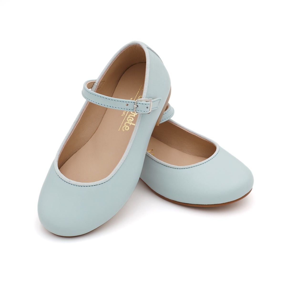 Merceditas Niña Piel Azul Verdoso
