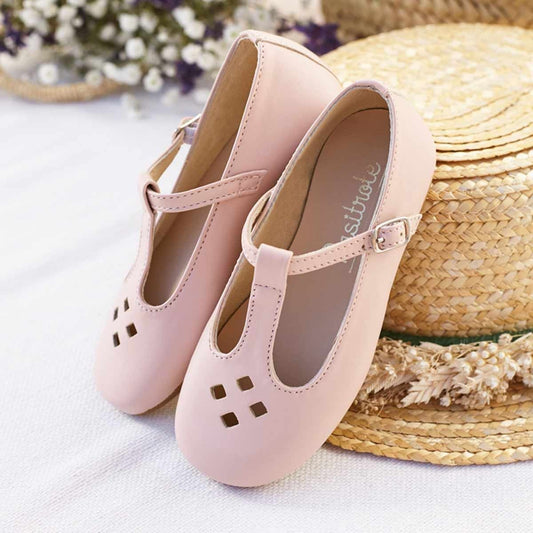 Merceditas Piel Rombos Rosa