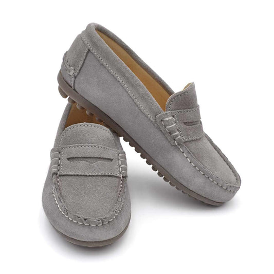Mocasines Antifaz Serraje Gris Claro