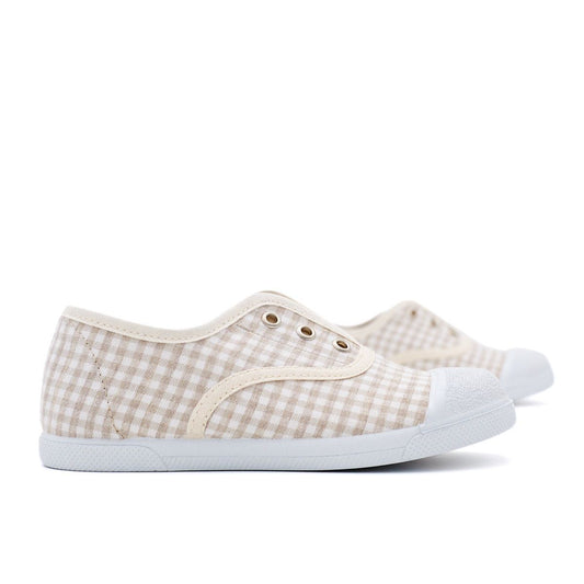 Zapatilla Niño Vichy Beige