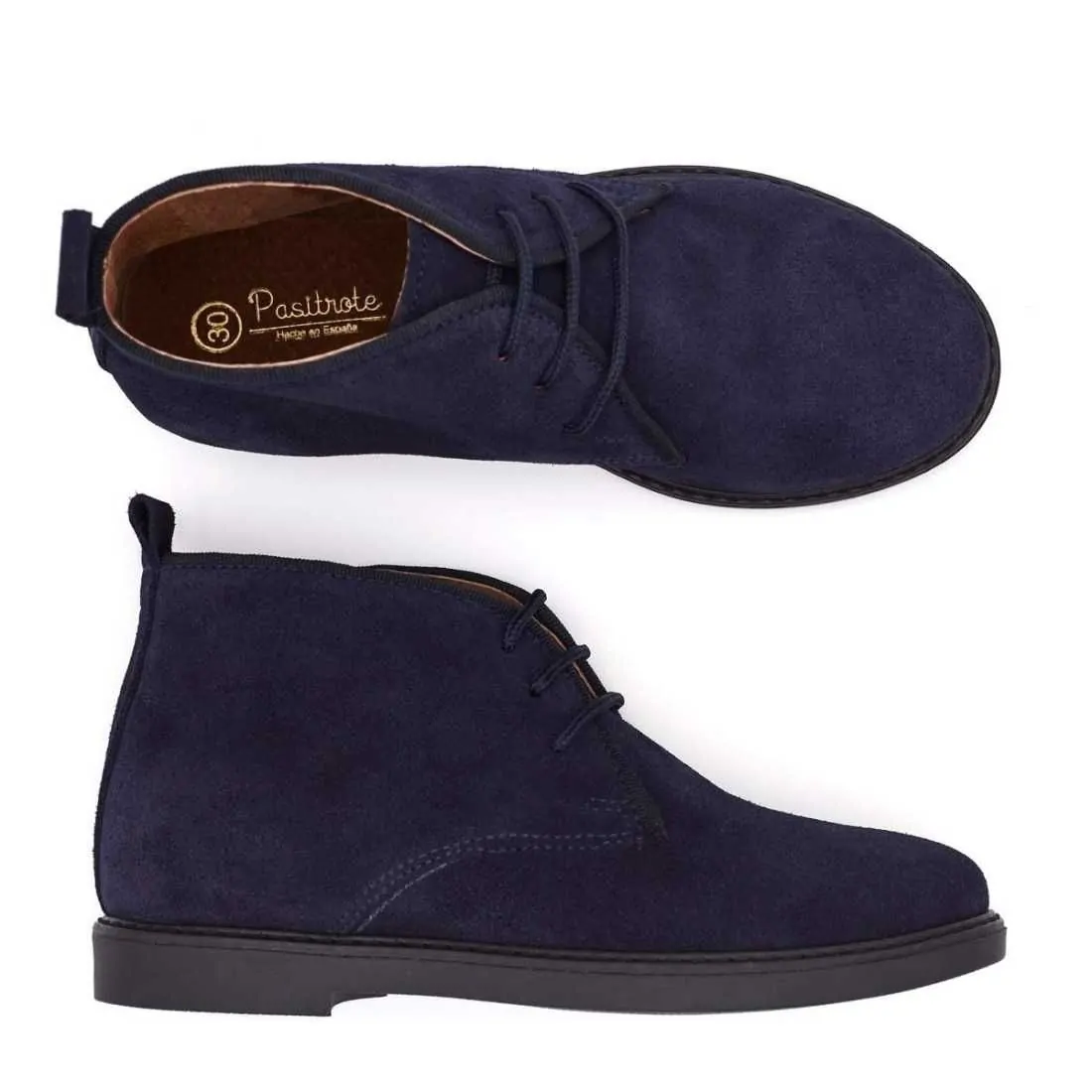 BOTAS NIÑO PIEL AZUL MARINO | Pasitrote