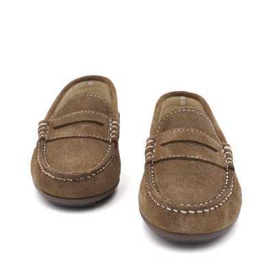 Mocasín para Niño de Piel Serraje Visón con antifaz - Pasitrote 2