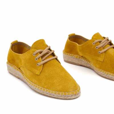 ALPARGATAS MUJER CORDONES MOSTAZA 2