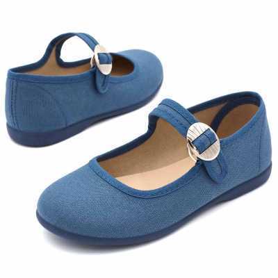 MERCEDITA NIÑA LONA HEBILLA AZUL 2