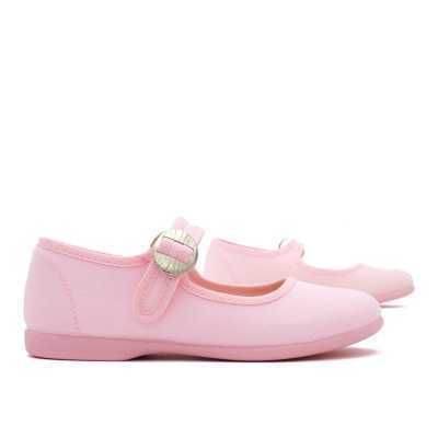 MERCEDITA NIÑA LONA HEBILLA ROSA