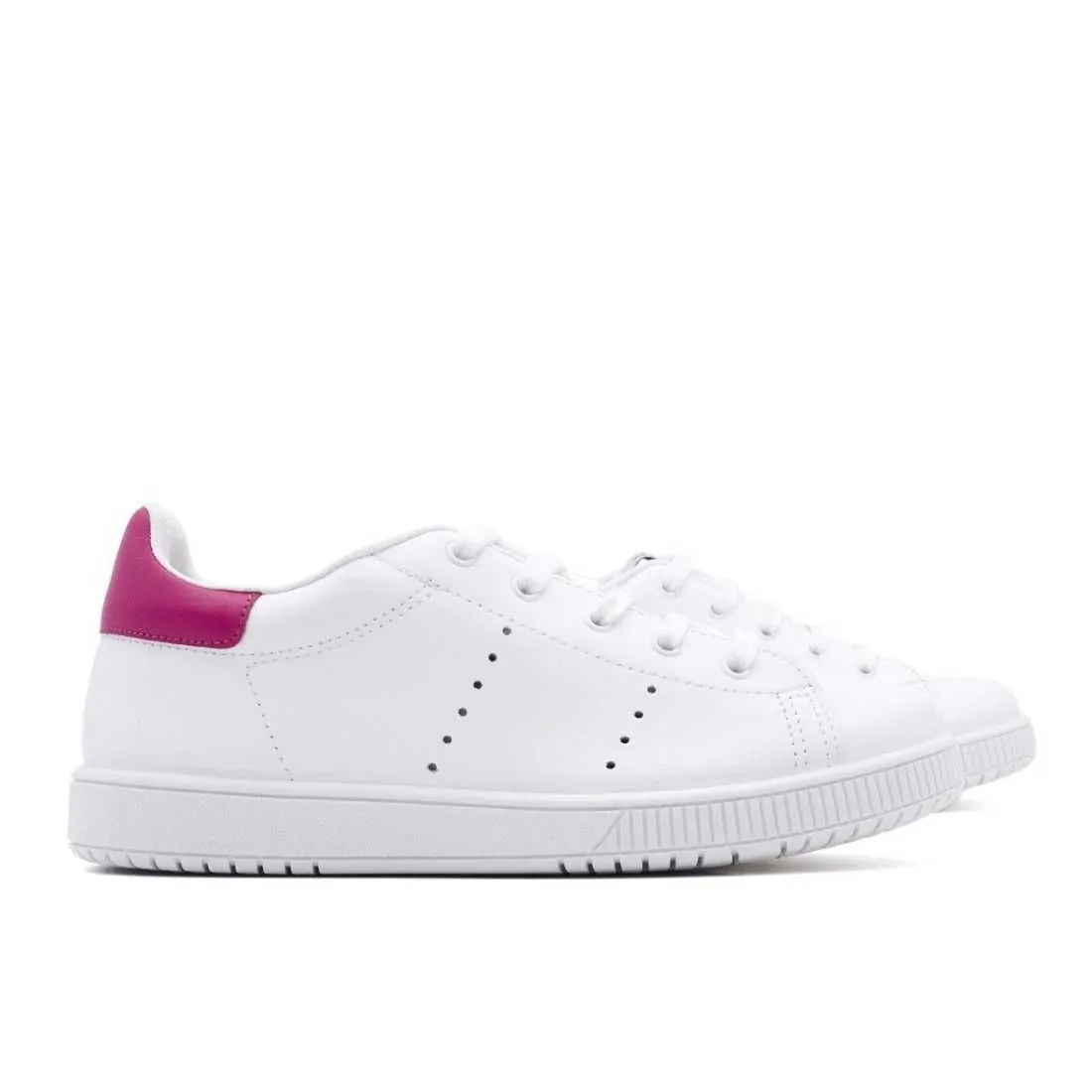 DEPORTIVA PIEL BLANCO-FUCSIA