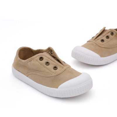 ZAPATILLA 100% ALGODÓN NIÑOS BEIGE 2