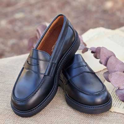 COLEGIAL MOCASIN PIEL NEGRO 2