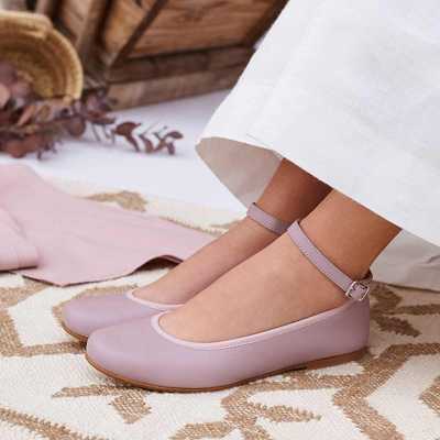 BAILARINA NIÑA PIEL LAZOS ROSA PALO 2