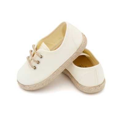BLUCHER NIÑO YUTE LONA BEIGE 2