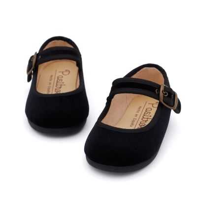 Merceditas de Terciopelo Negro para Bebé y Niña | Pasitrote 2