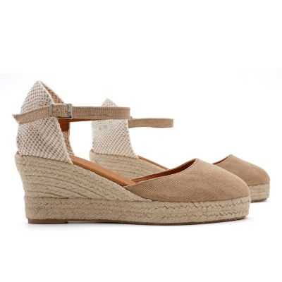 Alpargata Cuña Esparto con Hebilla Canela 2