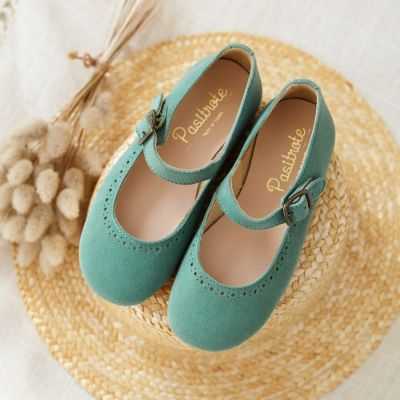 Mercedita para Niña Ante Verde Musgo