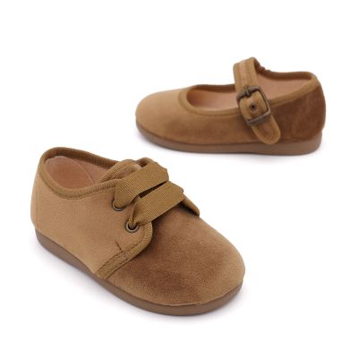 Blucher bebé terciopelo marron 2
