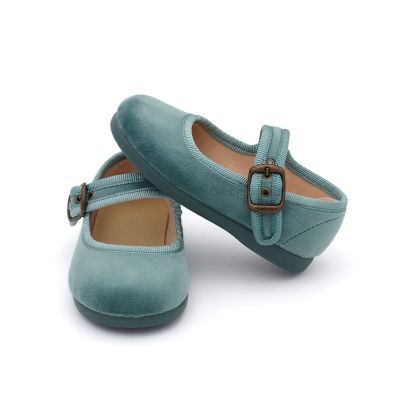 Mercedita bebé terciopelo verde agua 2