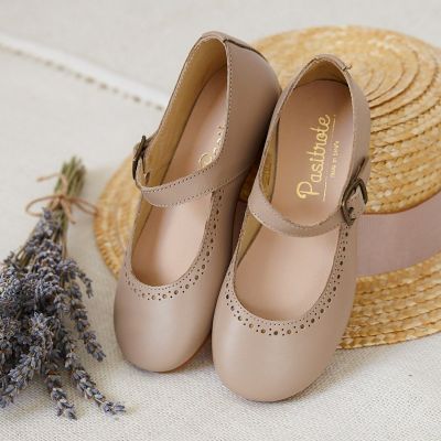 Merceditas Piel Taupe para niñas 2