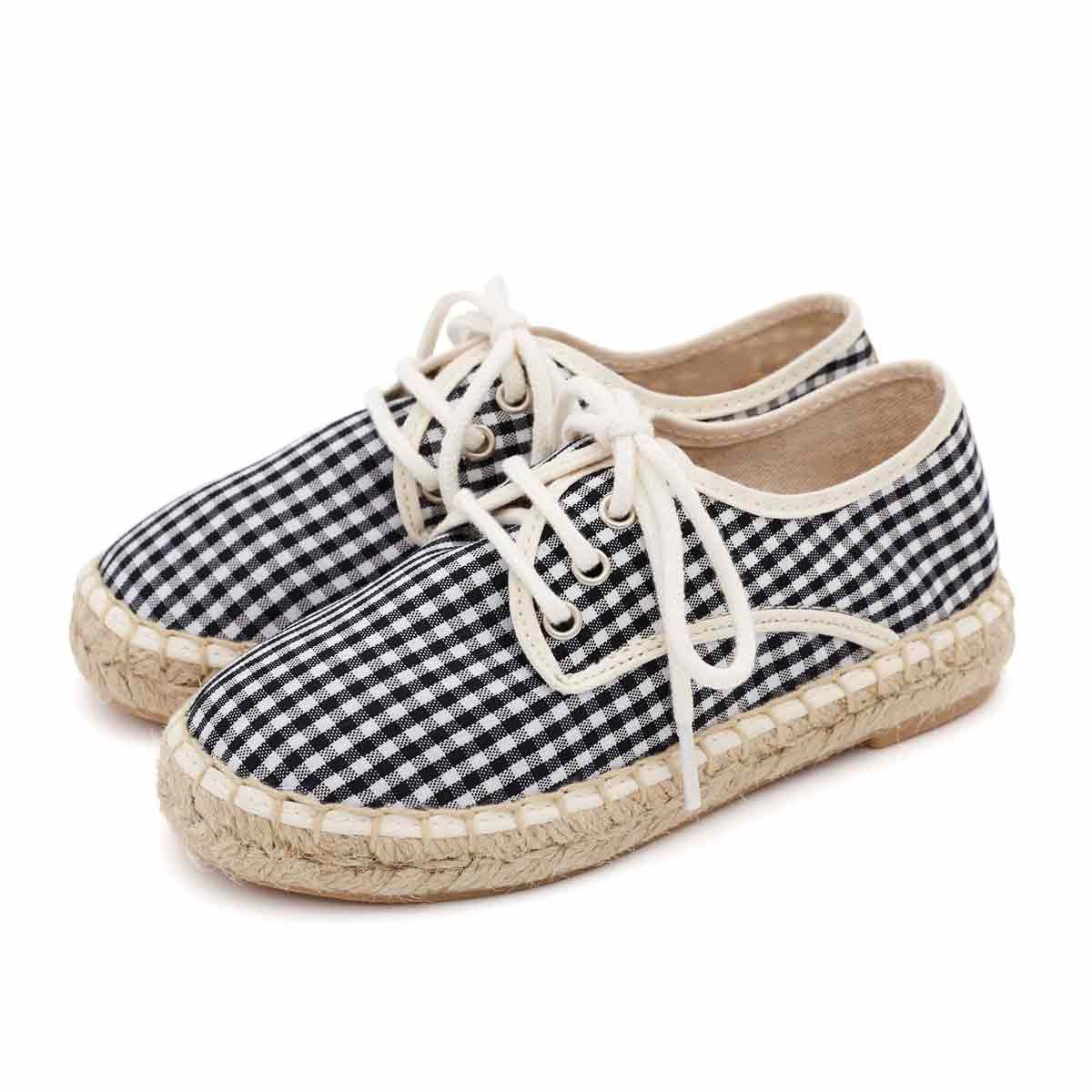 Alpargata Blucher Lona Vichy Negro
