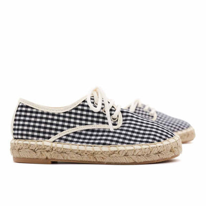 Alpargata Blucher Lona Vichy Negro