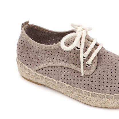 Alpargata Blucher Serraje Taupe