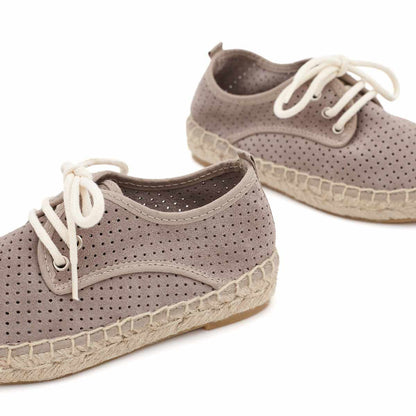Alpargata Blucher Serraje Taupe