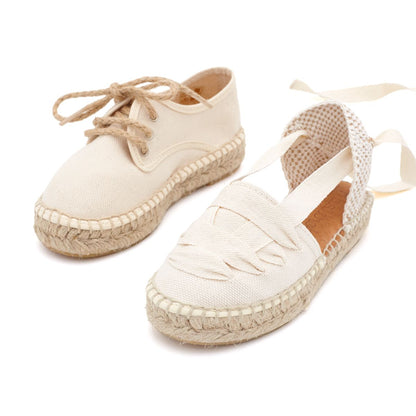 Alpargatas Valencianas Lazos Beige
