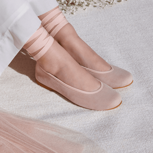 Bailarinas Lazos Elásticos y Pulseras Ante Nude