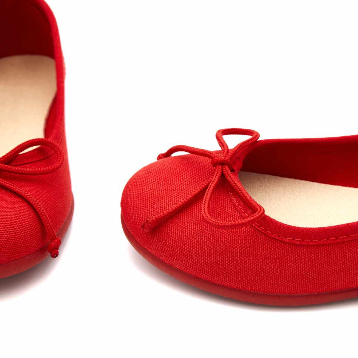 Bailarinas Lona Clásica Rojo