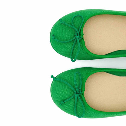 Bailarinas Lona Clásica Verde