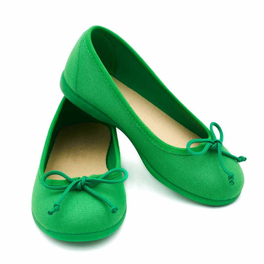 Bailarinas Lona Clásica Verde
