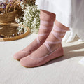 Girls' Suede Ribbon Ballet Flats Pink
