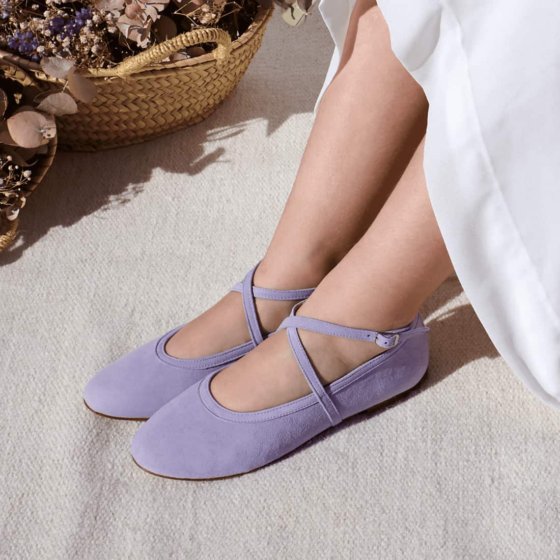 Bailarinas Niña Ante Lavanda