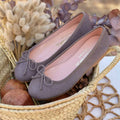Taupe Suede Ballet Flats
