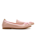 Girls' Nude Patent Leather Ballerina Flats