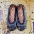 Grey Patent Toe Leather Ballet Flats