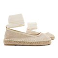 Jute Espadrilles with Natural Linen Ribbon Ties