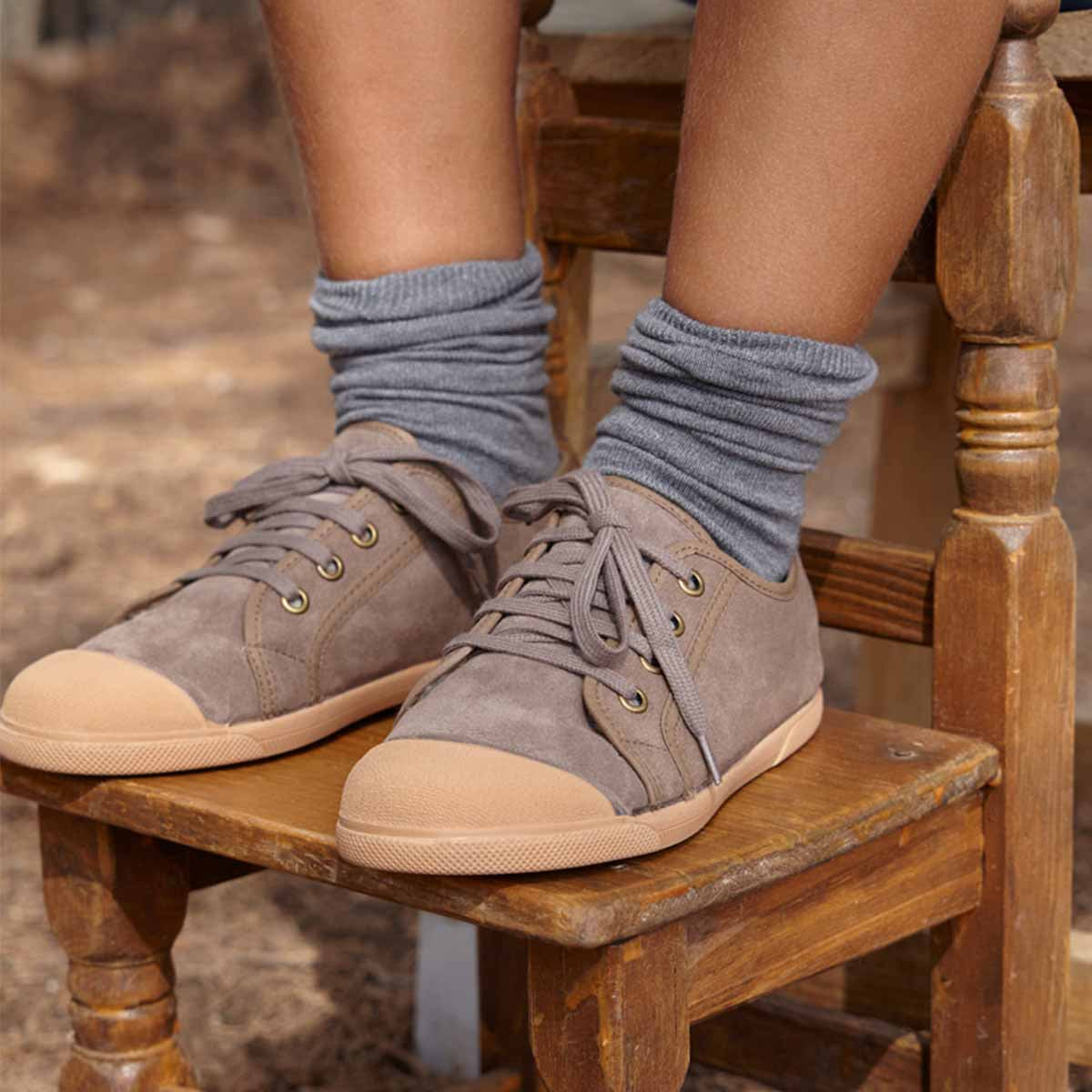 Zapatilla Borreguito Serraje Taupe