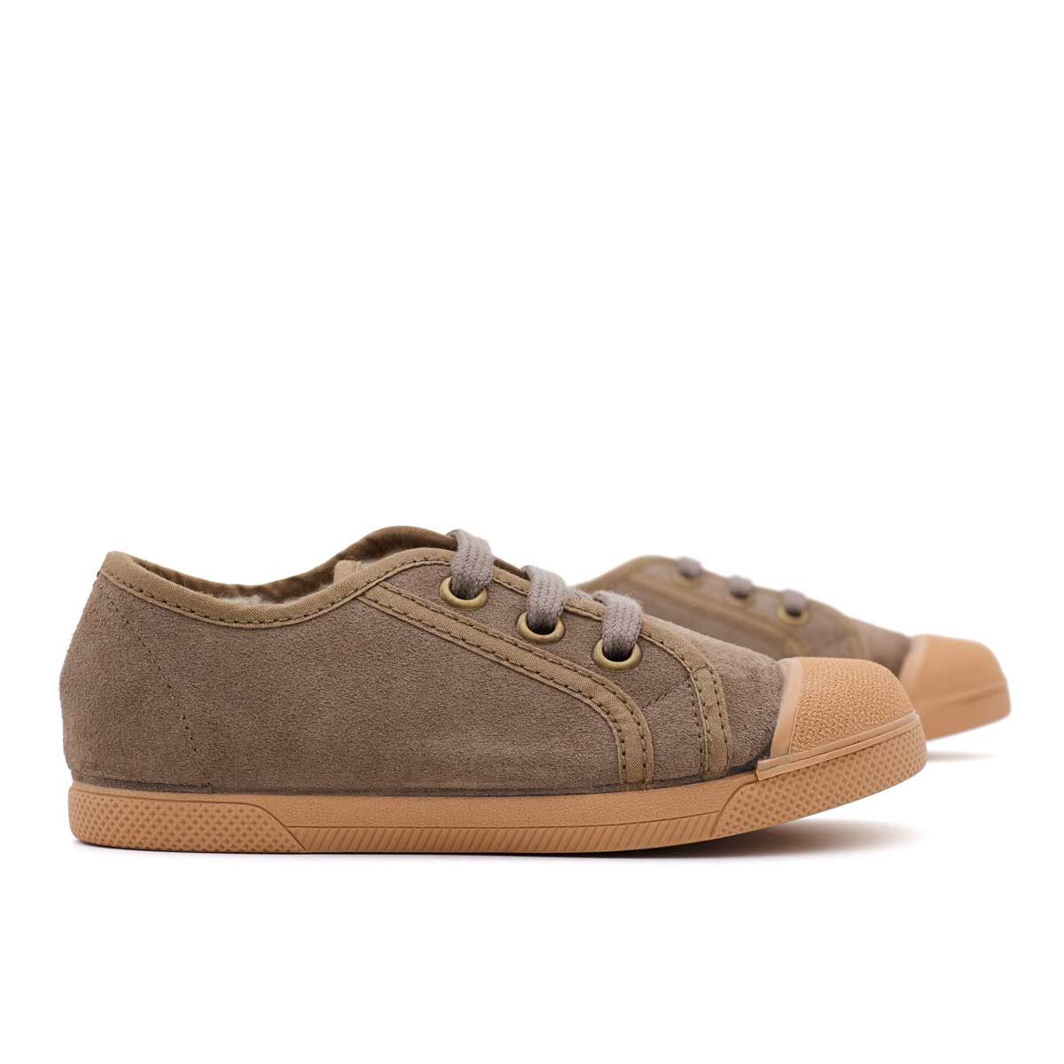 Zapatilla Borreguito Serraje Taupe