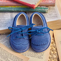 Baby Suede Fringed Bluchers Blue