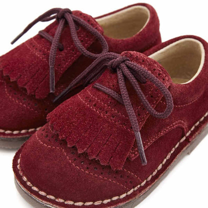 Blucher Bebé Serraje Flecos Burdeos