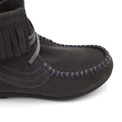 Botas Niña Flecos Serraje Gris