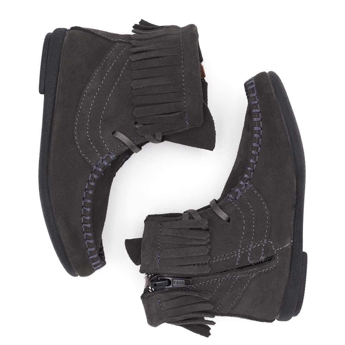 Botas Niña Flecos Serraje Gris
